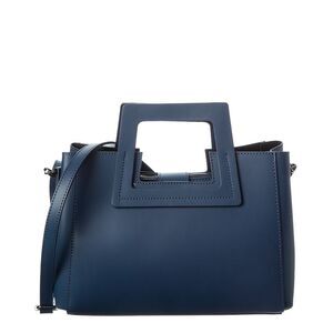 Italian Leather Top Handle Bag, Blue